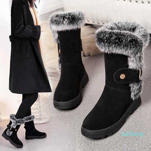 Top Boots Green Companion Winter Koreaanse versie Nieuwe sneeuw Dames met pluche