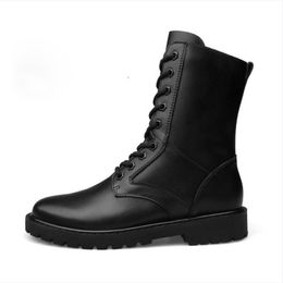 Top Boots Taille masculine haute chaussure Coton Coton Hiver Wich Outdoor Cow Hide Mens British Wind Martin confortable cheville Roman Cowboy Motorcycle A32 499 277
