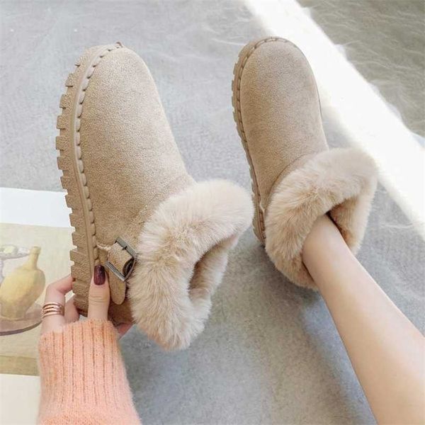 Top Boots Bottes de neige pour femmes portant des vêtements d'extérieur d'hiver, nouveau Style, chaussures en peluche d'un pied, Version coréenne, chaussures chaudes en coton pour étudiantes