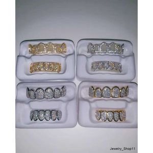 Top Bottom Tanden Grillz Set Zirconia Punk Tanden Mond Tandheelkundige Goud Grillz Voor Vrouwen Mannen Lichaam Sieraden