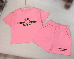 Top chicas chicas traje de manga corta encantadores chándales de niños de color rosa talla 90-150 ropa de bebé de verano camisetas y pantalones cortos de enero20