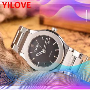 Top Marque Automatique Rencontres Hommes Montre De Luxe De Mode Hommes Full Steel Band Mouvement À Quartz Horloge Rose Or Argent Casual Montre-Bracelet