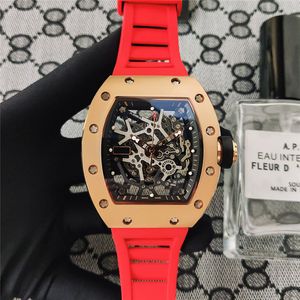 Top marque automatique hommes montre 035 série mécanique squelette montres or Rose mode sport évider montres-bracelets