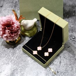 Colliers de bracelet de marque Top Set Fashion Sterling Sier Single Flower Agate Gold Clover Collier Bracelet 4 / Four Designer Women's Bijoux