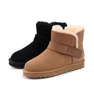 Australian Mini Strap Boots Designer Winter Bootie Suede Shearling Keep warme comfortschoenen