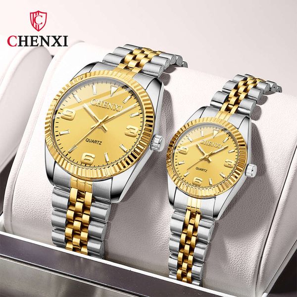 Top marque CHENXI Couple montre affaires montres à Quartz décontractées pour femmes hommes horloge haute qualité étanche montre-bracelet cadeaux