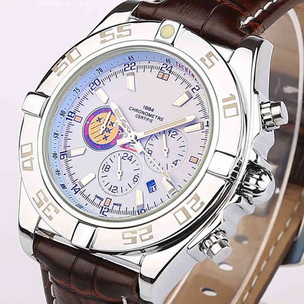 Top Brand Chronograph Automatic mécanical watch mascules Business Araproofroproof-Wristwatch High Quality Tamille de haute qualité