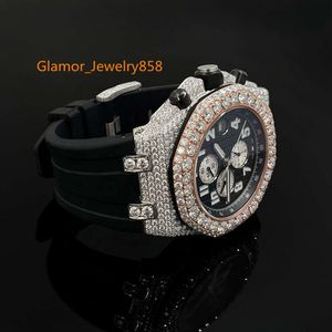 Topmerk aangepaste ontwerp mannen vrouw handset ijskoud diamant moissanite horloge