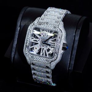 Topmerk aangepaste ontwerp mannen vrouw luxe handset ijskoud diamant moissanite horloge