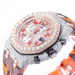 Top Brand Custom Dign Men Woman Luxury Hand Set Iced Diamond Moissanite Watchl933