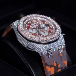 Topmerk Custom Dign Heren Dames Luxe handset Iced Out Diamond Moissanite horloge