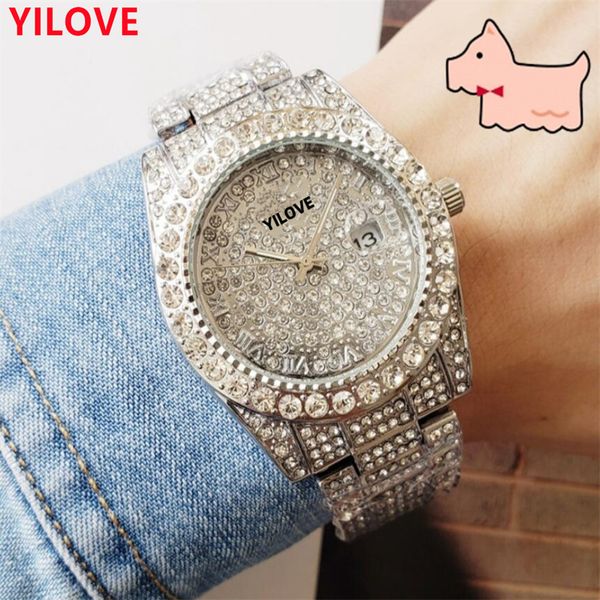 Top marque mode hommes montre hommes robe designer horloge de luxe en gros cadeaux masculins quartz mouvement importé en acier inoxydable diamants bracelet montre-bracelet d'affaires