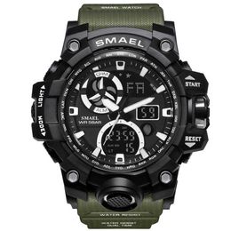 Topmerk Mode Multifunctionele Digitale LED Electronic Quartz Heren Watch Ronde Dual Display Horloges Sport Relgio Masculino G1022