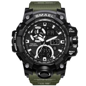 Reloj de pulsera de cuarzo electrónico Led Digital multifunción de marca superior a la moda para hombre, relojes de pulsera redondos de doble pantalla, reloj deportivo Masculino G1022