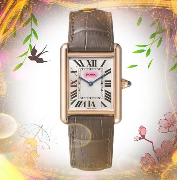 Relojes de marca superior con movimiento de cuarzo japonés, reloj ultrafino con esfera de tanque romano cuadrado de 31mm, venta al por mayor, regalos para mujeres, reloj de pulsera