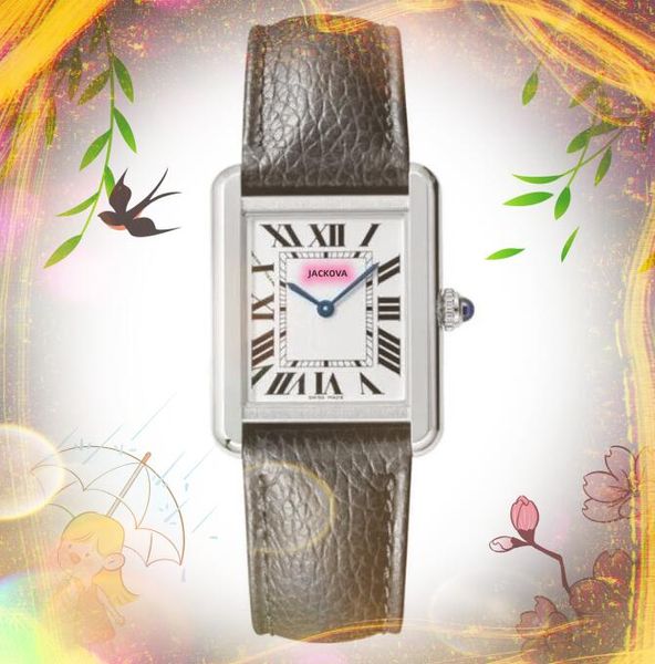 Top marque japon mouvement à quartz temps montres 31mm carré réservoir romain cadran ultra-mince horloge en gros femmes accessoires à la mode vintage populaire montre-bracelet en cuir