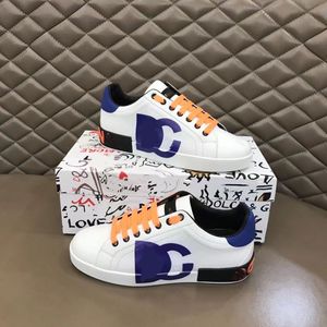 Top marque loisirs chaussures pour hommes graffiti mode classique rouge faible aide blanc chaussure cuir