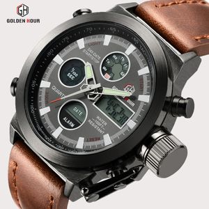 Top Merk Luxe Mannen Zwemmen Quartz Analoge Outdoor Sport Horloges Militaire Mannelijke Klok Led Display Horloge Relogio Masculino Gift Y19051403