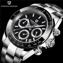 Top marque de luxe hommes PAGANI montres montre-bracelet Quartz horloge noir montre hommes étanche Sport chronographe Relogio Masculino340J