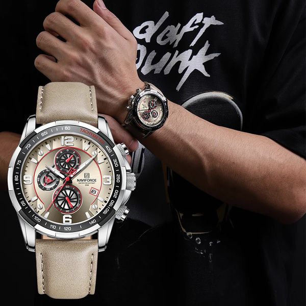 Top marque de luxe NAVIFORCE 100% montre de mode originale pour hommes multifonction Sport étanche homme montres à Quartz horloge 240314
