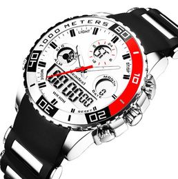 Top Brand Luxury Watches Men Hensy Rubber LED Digital Men039s Quartz Man Sports Army Army Military Wrist Erkek Kol Saati C190103012437563