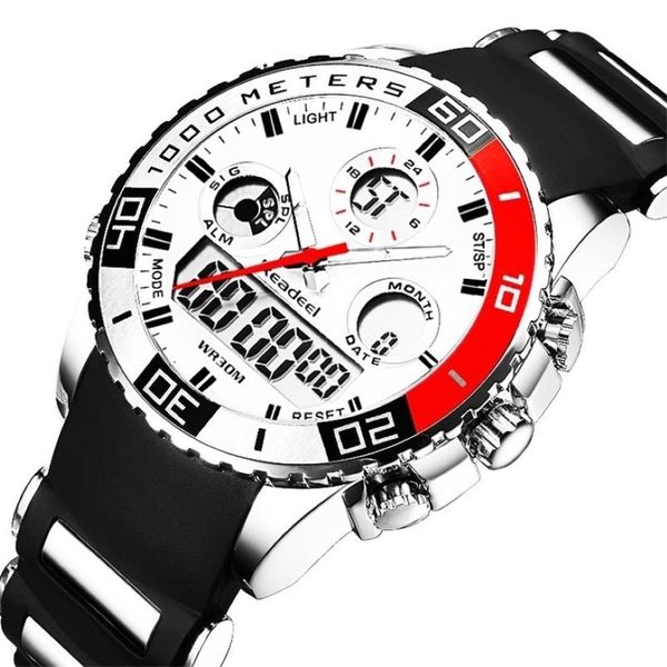 Top marque de luxe montres hommes en caoutchouc LED numérique hommes montre à Quartz homme sport armée militaire montre-bracelet erkek kol saati 21040317E