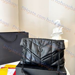 Top Brand Luxurys Designers Cross Body Bags Dallow Loulou Dames gewatteerde schoudertassen Modeketen Echte lederen handtassen Portemonnees Zwarte bakken Hobo -koppelingszakken