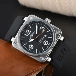 Top Brand Man BR01-92 Reloj para hombre para hombres Bell Black Ross Caucho 46 mm Calendario AAA Reloj de pulsera Reloj Movimiento de diseñador Relojes mecánicos automáticos Montre de alta calidad