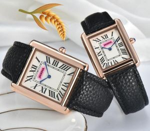 Relojes de marca superior para hombres y mujeres con esfera romana, caja cuadrada, correa de cuero, Super abeja, estrella, negocios, reloj suizo, movimiento de cuarzo japonés, reloj de cristal de zafiro, regalos