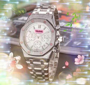 Top marque hommes grande montre chronomètre 42MM quartz mouvement importé horloge rétro cadran en acier inoxydable fermoir solide super chaîne option multicolore montres-bracelets