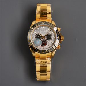 Topmerk mannen casual horloges heren mechanische beweging horloge 316 roestvrijstalen gouden kast keramische bezel