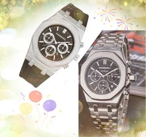 Relojes de cronómetro completamente funcionales para hombre de las mejores marcas Juego de 42 mm Reloj popular de barrena Calendario de cuarzo de acero inoxidable Reloj de pulsera de pulsera sólida original de oro rosa y plata