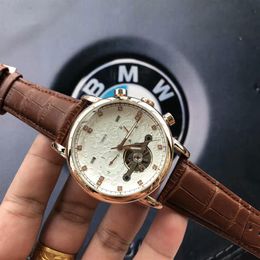 Reloj de lujo para hombre de las mejores marcas 42 mm Diseñador Correa de cuero genuino Relojes de pulsera impermeables mecánicos automáticos todos los subesferas funcionan wa220S