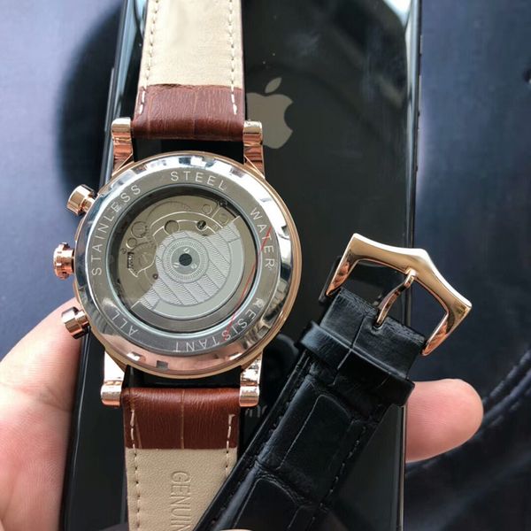 Reloj de lujo para hombre de las mejores marcas 42 mm Diseñador Correa de cuero genuino Relojes de pulsera impermeables mecánicos automáticos todos los subesferas funcionan wa2297