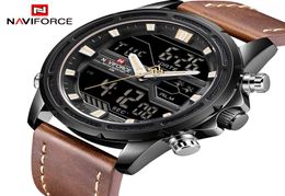 Top Brand Mens Sport Watches Naviforce Men Quartz Analog LED Clock Man Leather Militaire waterdichte polshorloge Relogio Masculino3591665