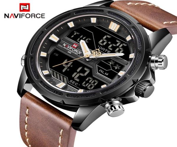 Top Brand Mens Sport Watches Naviforce Men Quartz Analog Horloge LED Man Leather Military Imageproof Wrist montre Relogie Masculino8294945