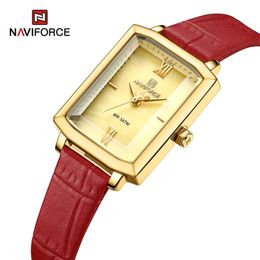 Top Brand Naviforce Fashion Simple Womens Watch Imperproping Quartz Ladies Wristwatch Microfibe Bracelet Clock Relogio Feminino 240318