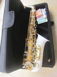 Saxofón Alto nuevo A-992 E-saxo blanco plano instrumentos musicales profesionales tocando con estuche