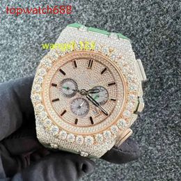 Top Brand Pass Diamond Tester Iced Out Moissanite Mens Automatic Rubber Wrist Watch
