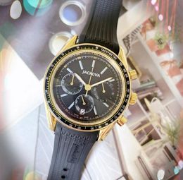 Top Brand cuarzo moda para hombre reloj cronómetro relojes 40 mm fecha automática elegantes regalos lujosos cinturón de goma Multi-dial Luminoso Clásico Generoso Reloj de pulsera