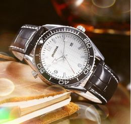 Top marque quartz mode hommes horloge montres 40mm ligne de date automatique cadran squelette montre de créateur en acier inoxydable ceinture en cuir simple luxe montre-bracelet populaire