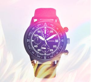 Top marque quartz mode hommes horloge montres 42mm date automatique tout cadran travail nylon tissu ceinture affaires suisse caractéristique montre international star accessoires