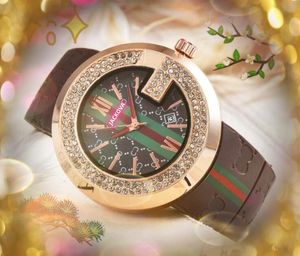 Top Brand Quartz Fashion Time Clock Watches Women Men Auto Date Diamanten Ring Paar klassieke gulle rubberstofgordel Geschenken Polshorloge tafel