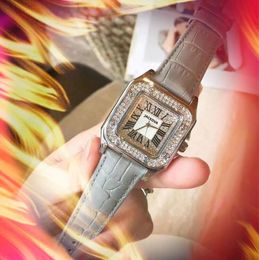 Top marque quartz mode femmes horloge montres 36mm date automatique diamants carrés cadran romain montre de créateur en gros cadeaux féminins chaîne montre-bracelet