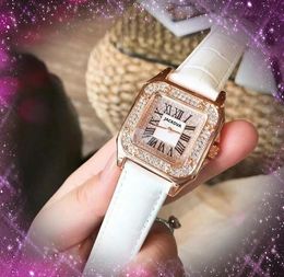 Top marque quartz mode femmes horloge montres 36mm date automatique diamants carrés cadran romain premium amoureux populaires cadeaux féminins chaîne bracelet montre-bracelet
