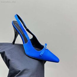 Sandales de marque de créateurs femmes talons hauts mode haute qualité satin luxe chaussures de créateur décontracté bride à la cheville boucle arc décoration Slingbacks sandales