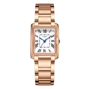 Relojes de pulsera cuadrados de marca superior para mujer, reloj de pulsera resistente al agua de alta calidad con hebilla de mariposa para mujer, reloj femenino262N