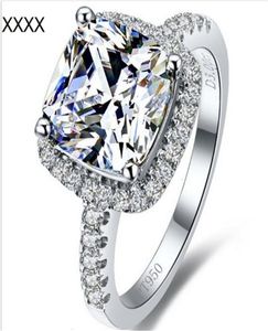 Top Brand Style 3 Karat Princess Coup Cushion Shape Sona Synthétique Diamond Engagement ou anneau de mariage ANNIVERSAIRE GIED4597513