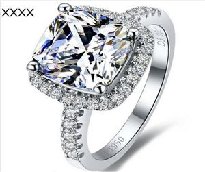 Topmerkstijl 3-karaats prinses gesneden kussenvorm SONA synthetische diamant verlovings- of trouwring jubileumcadeau7504323