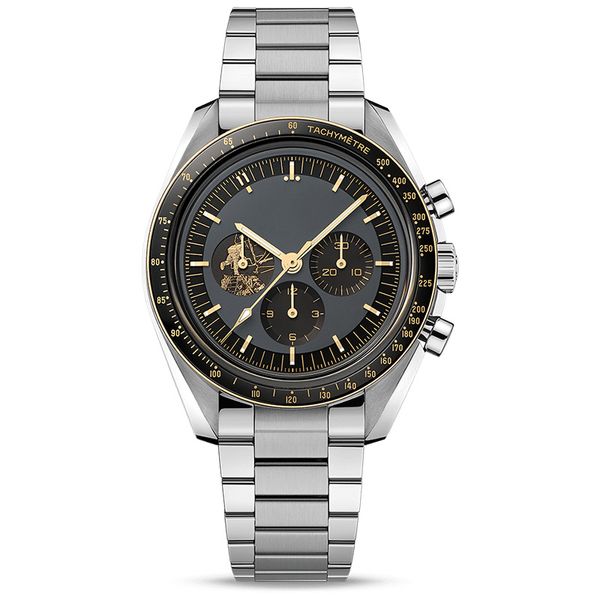 Top marque montres suisses pour hommes apollo 11 50e anniversaire deisgner montre mouvement à quartz tout cadran travail moonshine cadran vitesse montre de luxe